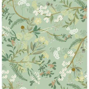 Floral and Leaf Wallpaper 16.14"x118" Floral Peel and Stick Wallpaper‎ Leaves